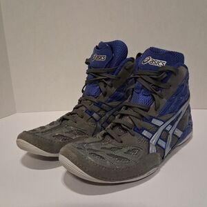 ASICS Men’s Split Second Wrestling MMA Shoes Sz 9.5 Silver/Graphite/Royal